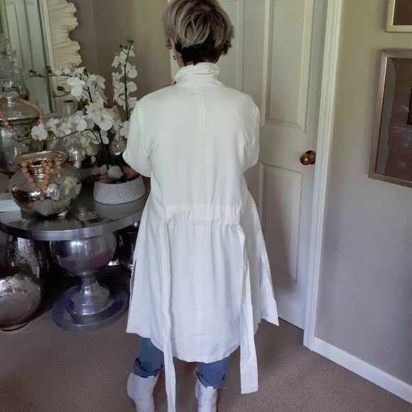 *S* NWT Club Monaco winter white trench coat jacket, M - Picture 4 of 4